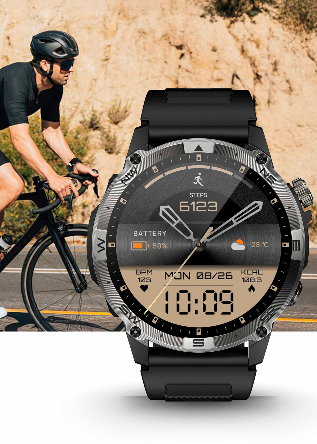 🔥 Reloj inteligente SteelGrid | Pantalla AMOLED siempre activa, GPS satelital, Monitor de estrés
