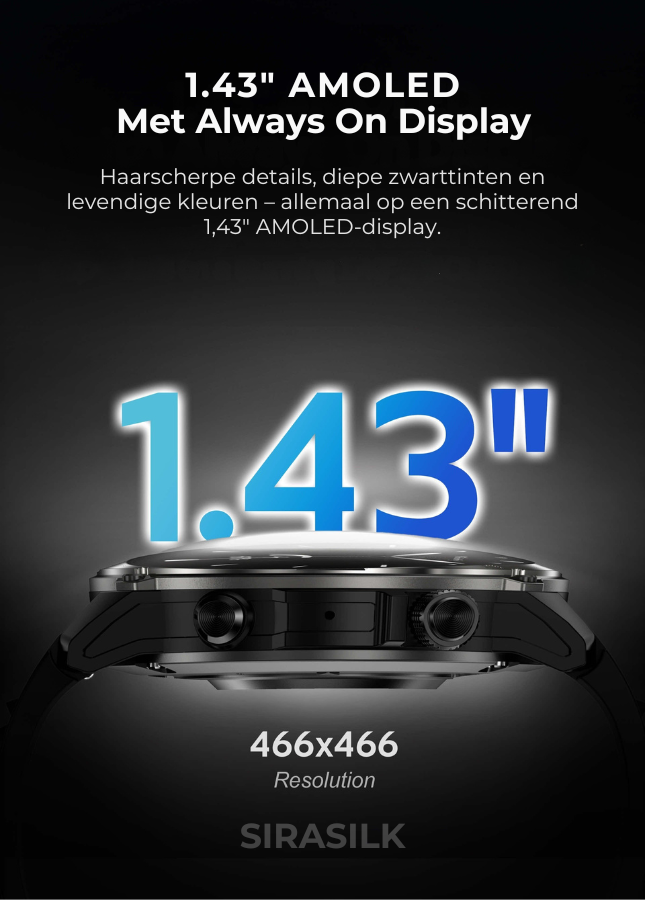 🔥 Reloj inteligente SteelGrid | Pantalla AMOLED siempre activa, GPS satelital, Monitor de estrés
