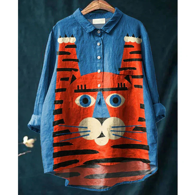 Camiseta artística de manga larga Stefanie Cat