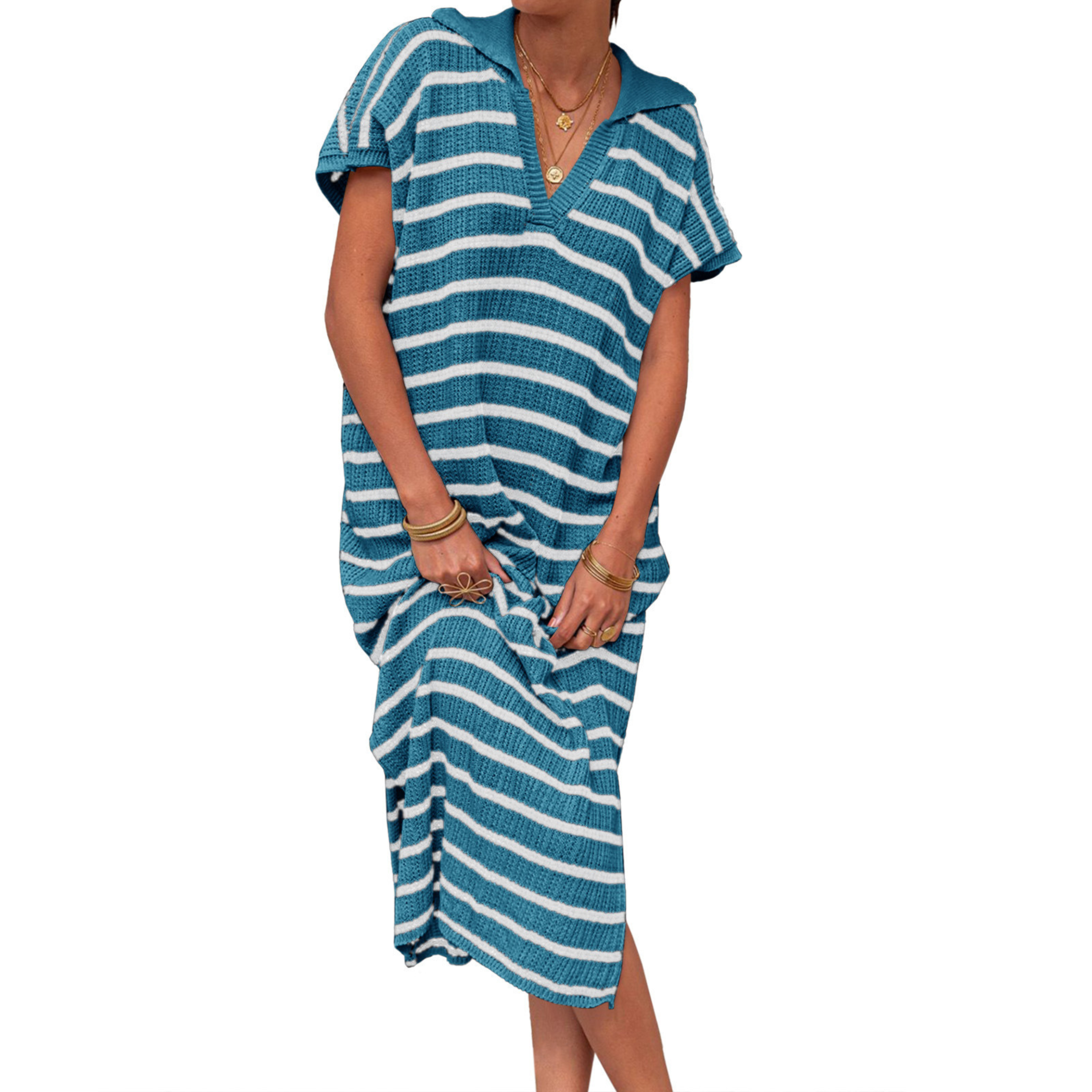 Odessa™ | Vestido maxi holgado de mujer con abertura Summer Graceful