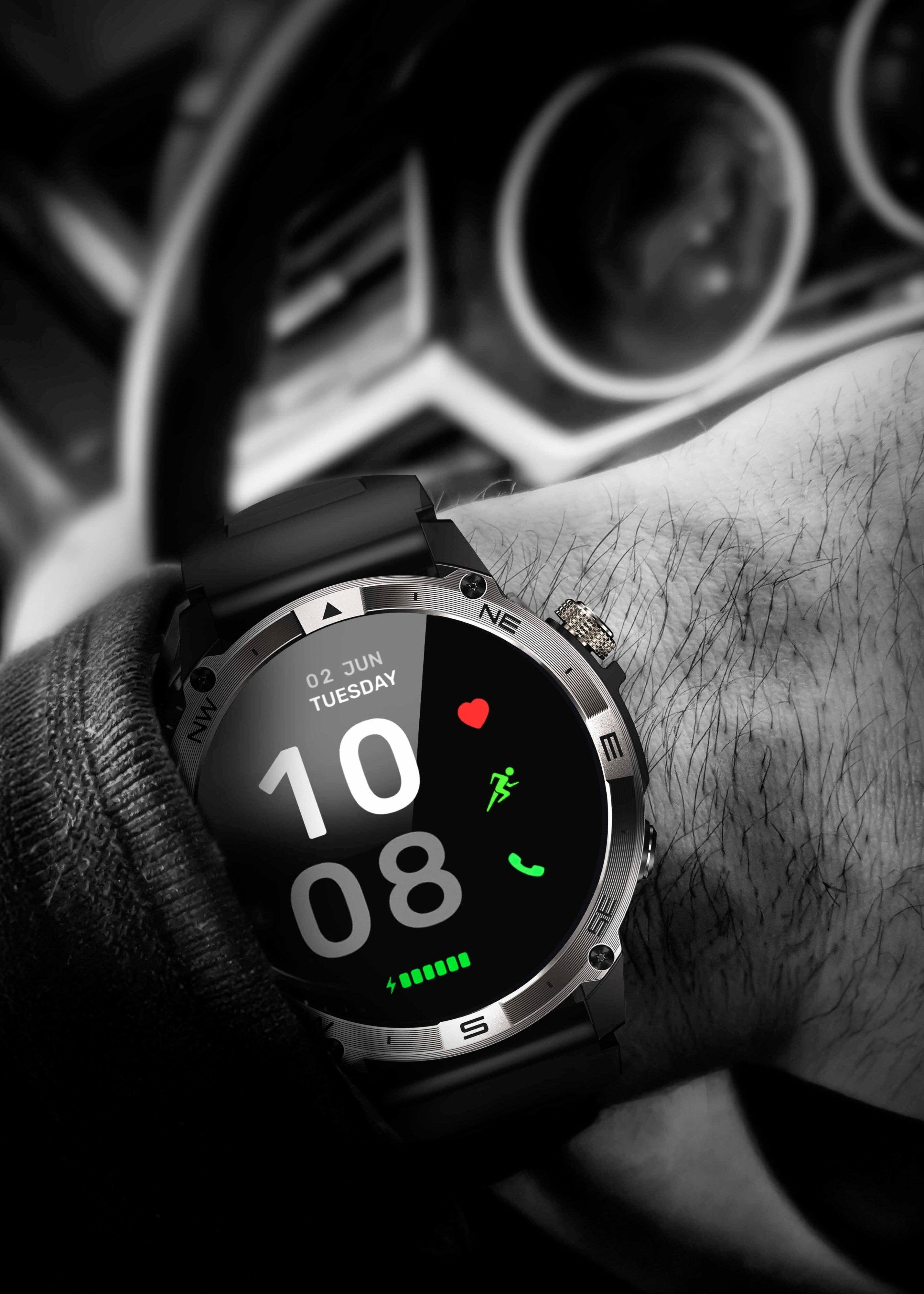 🔥 Reloj inteligente SteelGrid | Pantalla AMOLED siempre activa, GPS satelital, Monitor de estrés