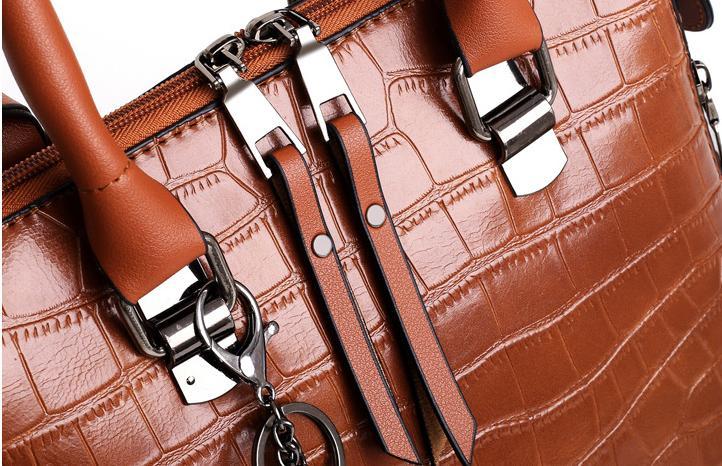 Palmer | Bolso de 4 piezas con patrón de cocodrilo