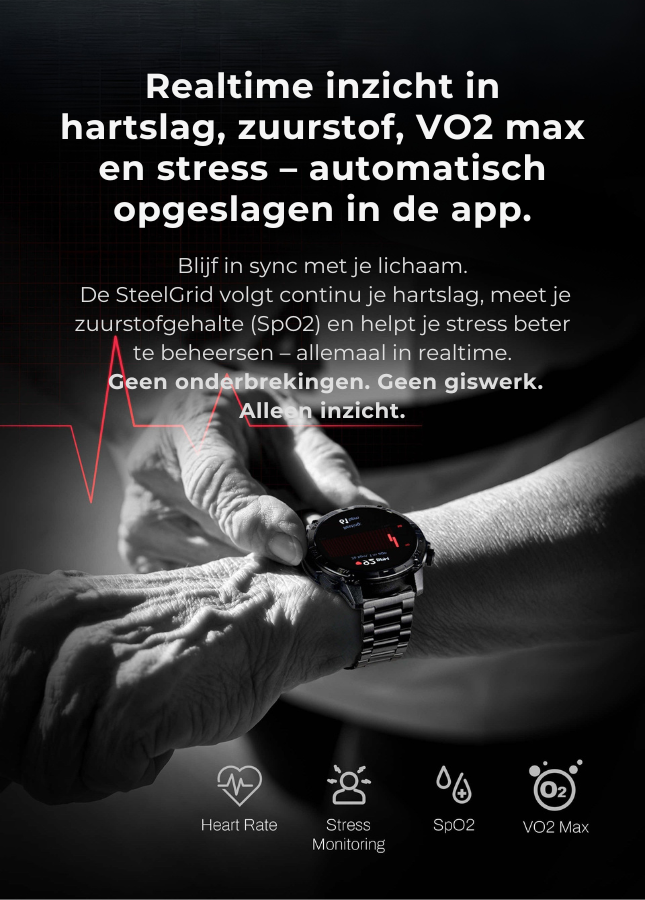 🔥 Reloj inteligente SteelGrid | Pantalla AMOLED siempre activa, GPS satelital, Monitor de estrés