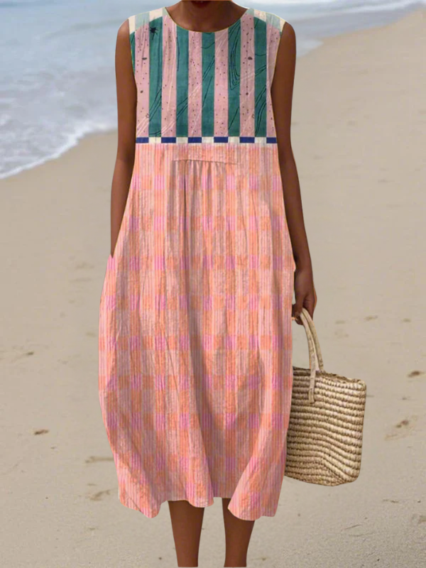Lilia | Vestido Estampado de Verano Sin Mangas