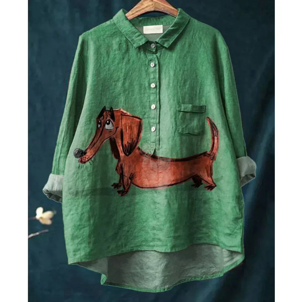 Camisa artística de perro con estampado paisley | Camisa artística de manga larga