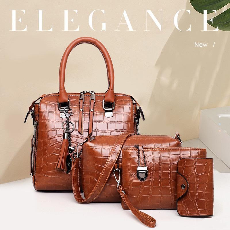 Palmer | Bolso de 4 piezas con patrón de cocodrilo