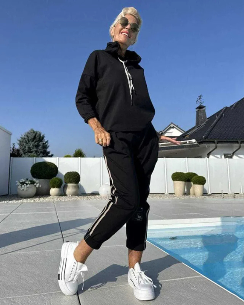 Olyra | Conjunto de 2 piezas de sudadera con capucha y pantalón para mujer
