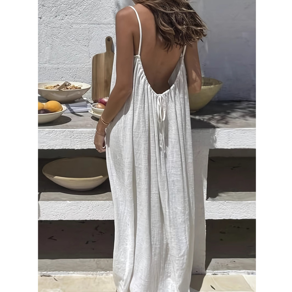 Afila™| Vestido de verano sin espalda informal con tirantes