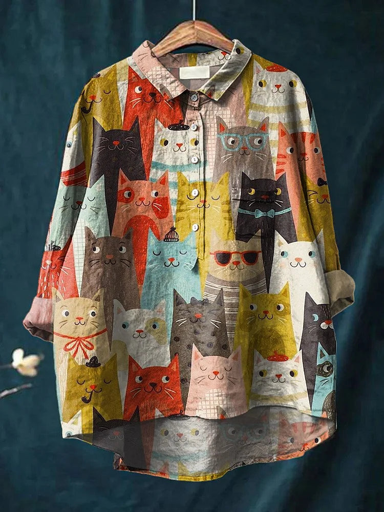 Camiseta Sheena Cat Art | Camiseta Artística de Manga Larga