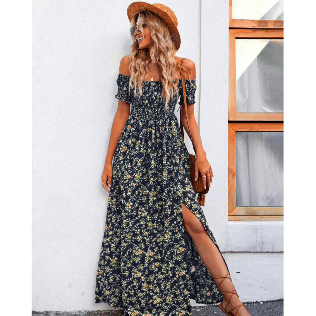 Phoebe™ | Elegante vestido vintage de mujer con hombros descubiertos
