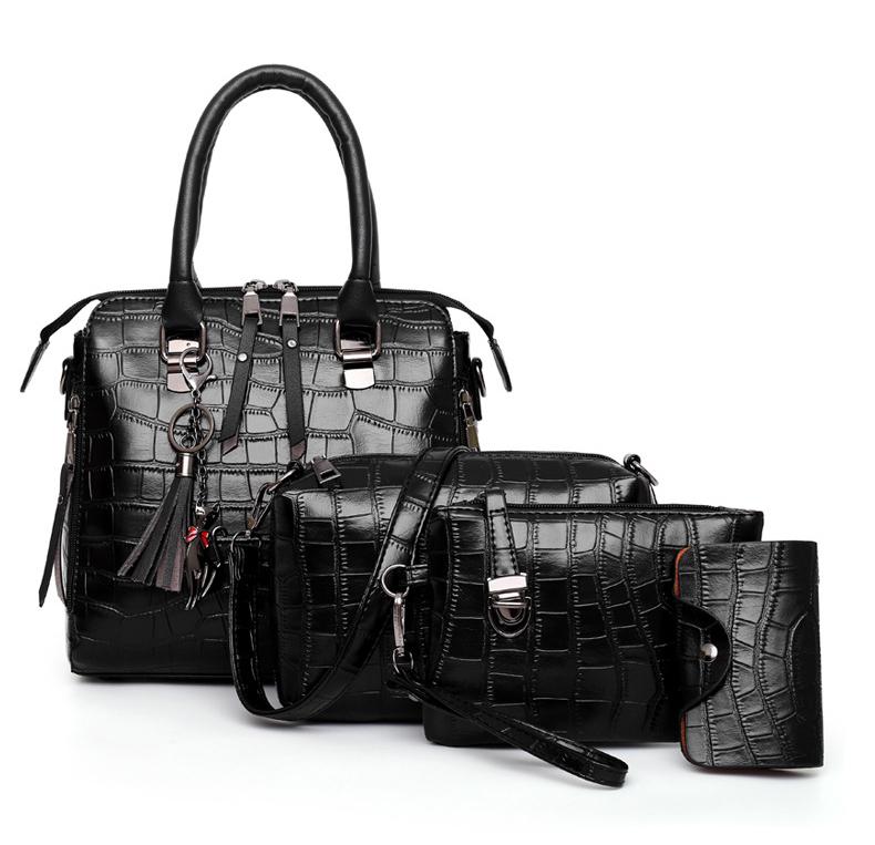 Palmer | Bolso de 4 piezas con patrón de cocodrilo