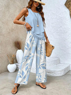 Conjunto elegante de dos piezas Juliette™ | Blusa fluida y pantalón de pierna ancha