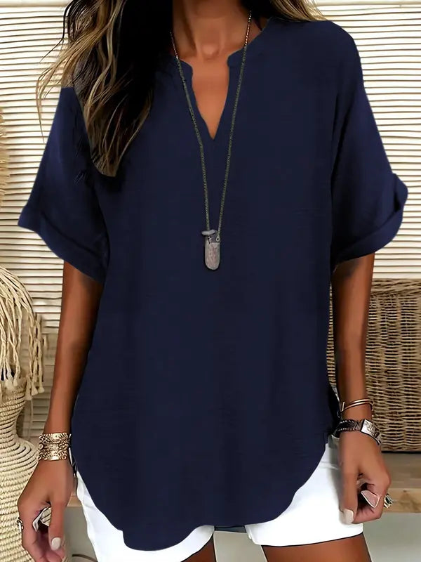 Sereia™ | Blusa informal de manga corta lisa para mujer