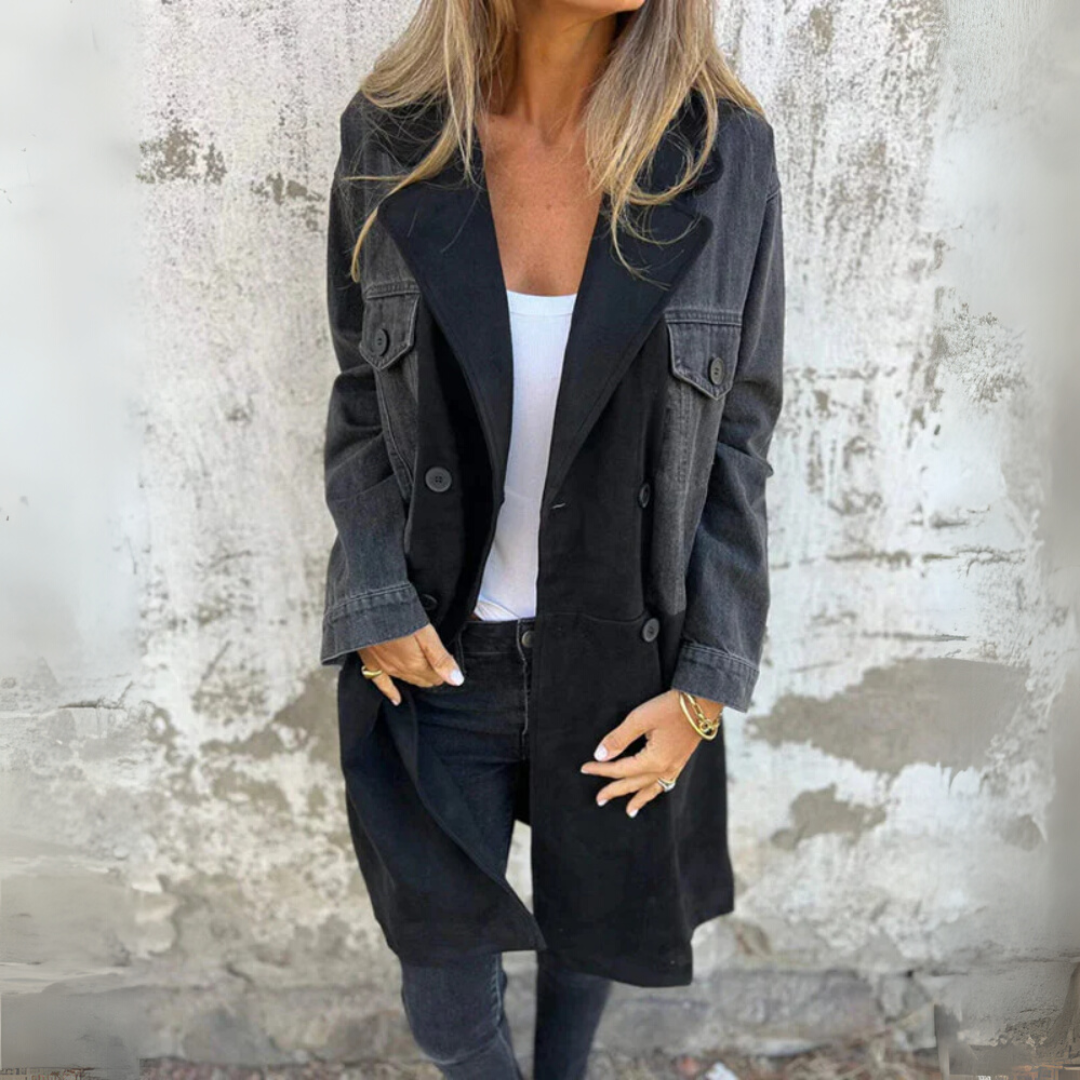 Gabardina Camden bicolor – Mezcla de mezclilla y ante