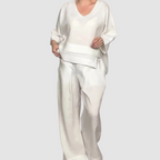 Conjunto Vina™ Relajado de 2 Piezas | Top Asimétrico y Pantalones de Pierna Ancha