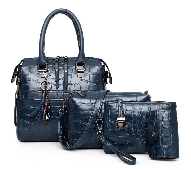 Palmer | Bolso de 4 piezas con patrón de cocodrilo