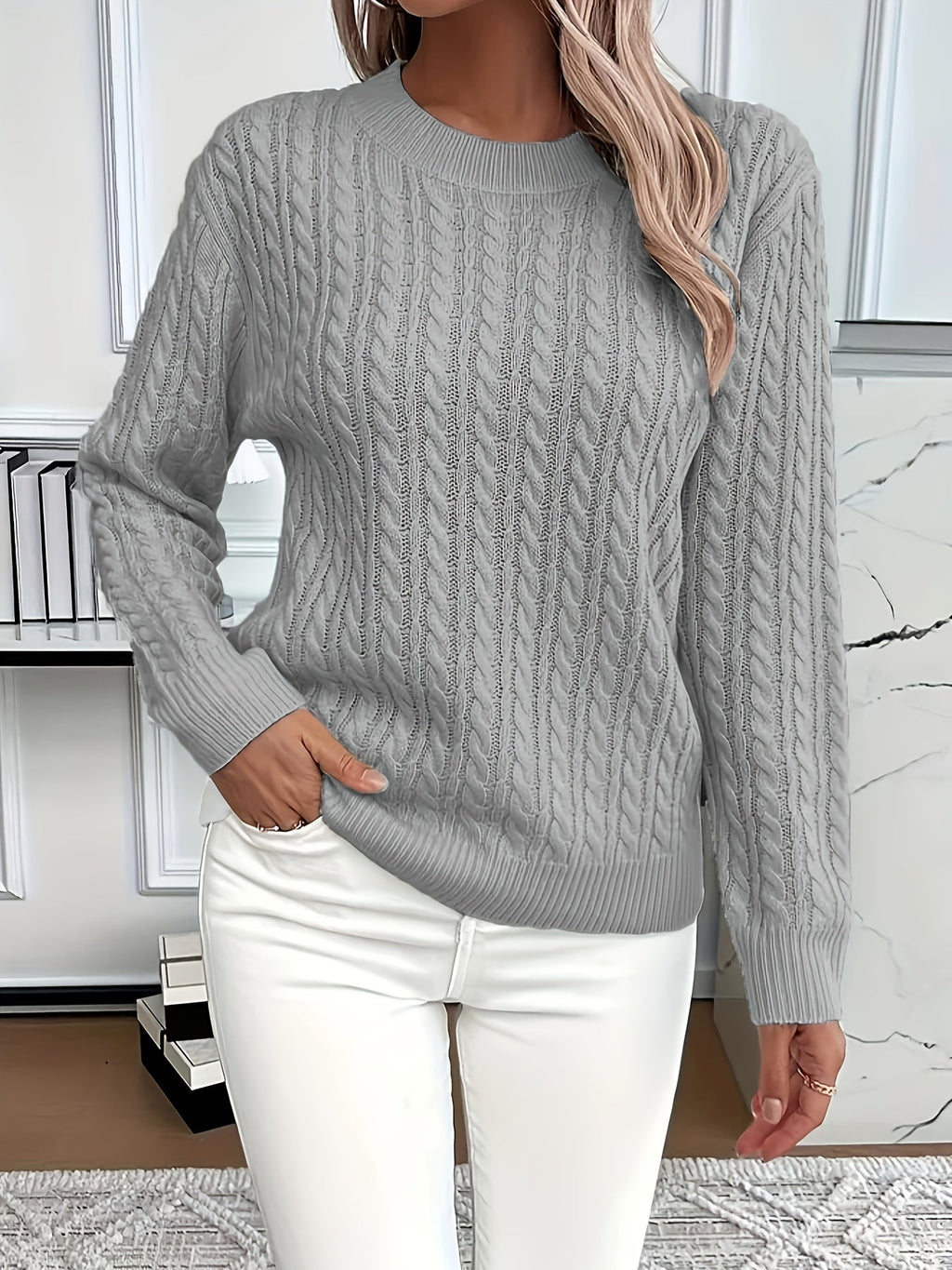 Elise | Comfortabele Kabeltrui met Tijdloze Stijl