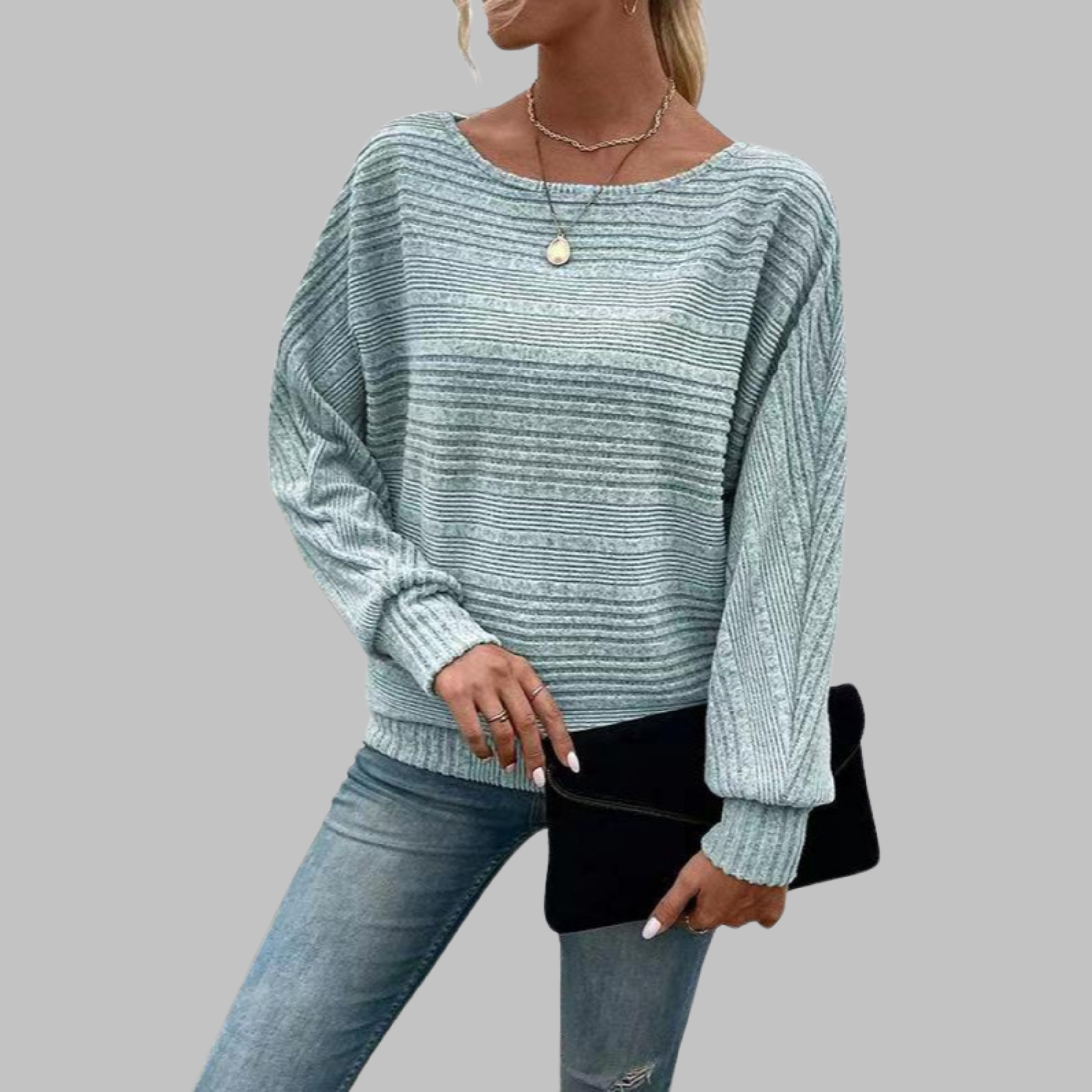Perlita™ | Top de manga larga con cuello redondo informal