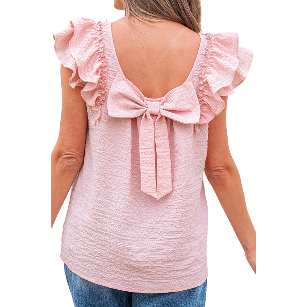 Top de manga suave de verano con volantes elegantes Zhavia | Top de verano ligero y elegante