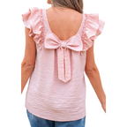 Top de manga suave de verano con volantes elegantes Zhavia | Top de verano ligero y elegante
