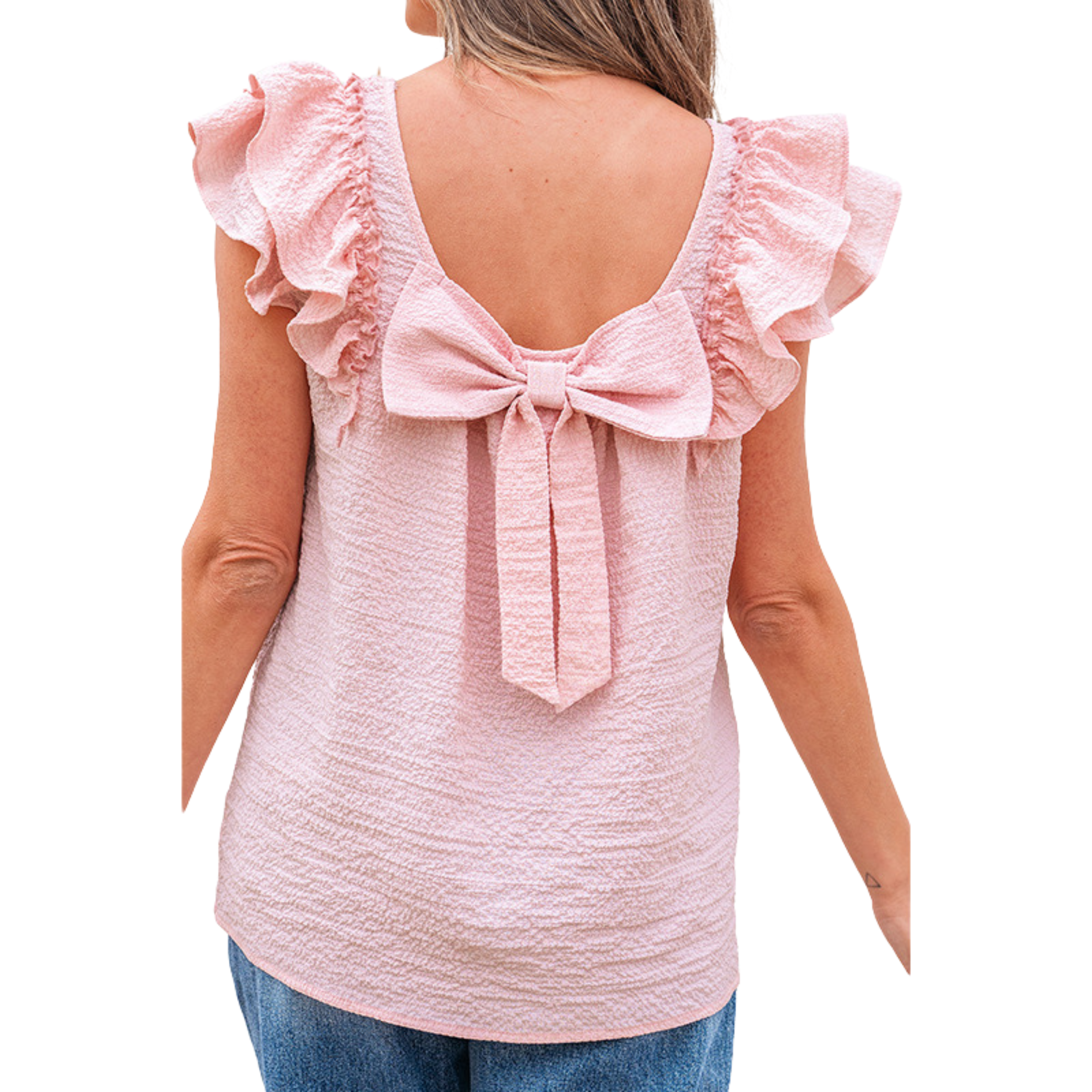 Top de manga suave de verano con volantes elegantes Zhavia | Top de verano ligero y elegante