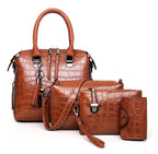 Palmer | Bolso de 4 piezas con patrón de cocodrilo