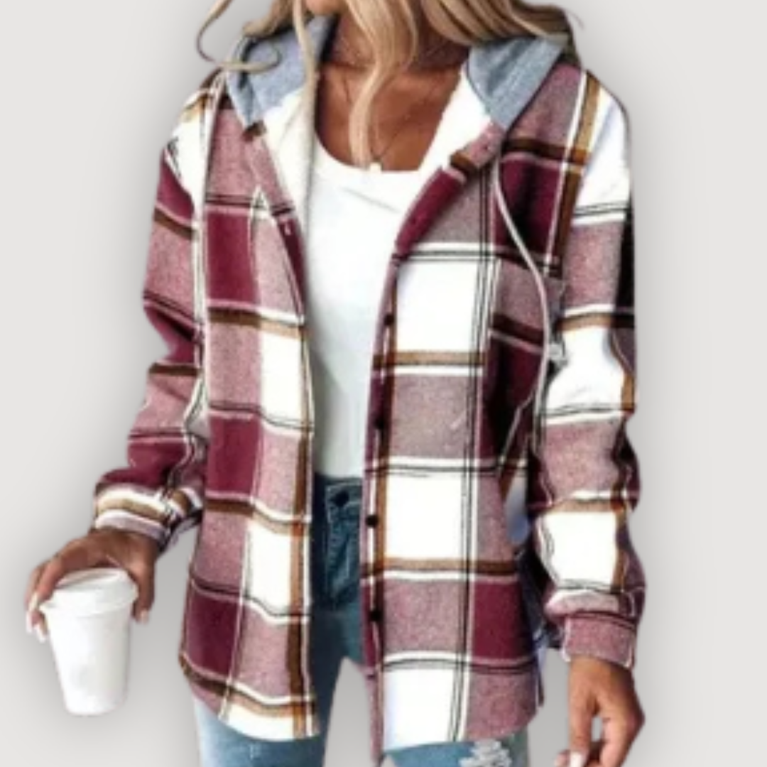 ROWAN – CHAMARRA CON GORRO A CUADROS