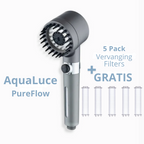 Aqualuce PureFlow – Lujosa Alcachofa de Ducha con Función de Masaje y Filtros
