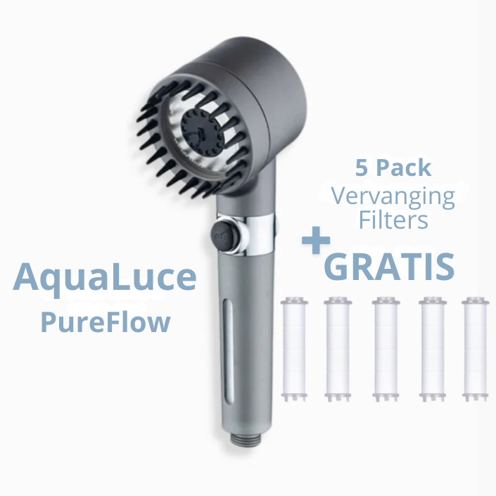 Aqualuce PureFlow – Lujosa Alcachofa de Ducha con Función de Masaje y Filtros