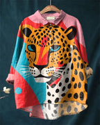 Camisa artística de manga larga Quinn Leopard