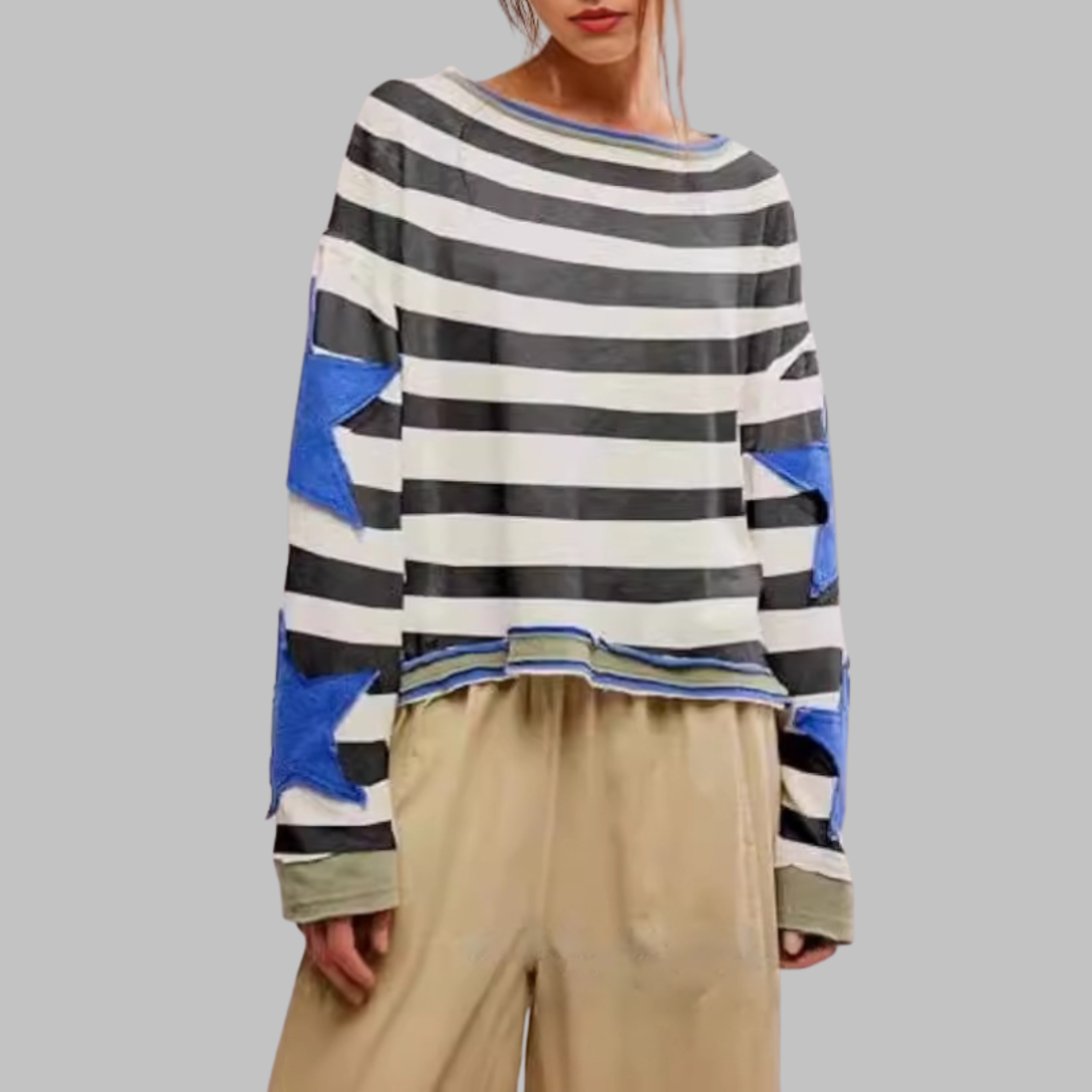 Top Petit Casual de Manga Larga Holgado Estilo Urbano para Verano | Top Ligero de Verano