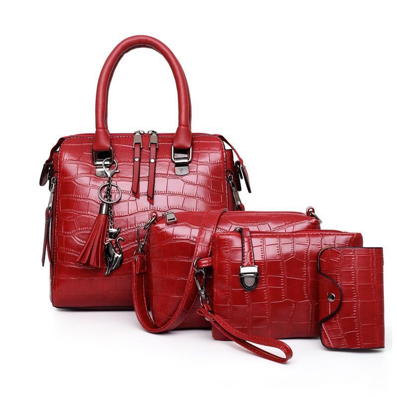 Palmer | Bolso de 4 piezas con patrón de cocodrilo