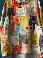 Camiseta Sheena Cat Art | Camiseta Artística de Manga Larga