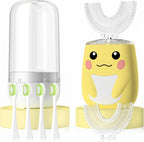 MiloBrush™ Juego de cepillos de dientes eléctricos para niños – Edición Pikachu (forma de U 360°, 6 modos)