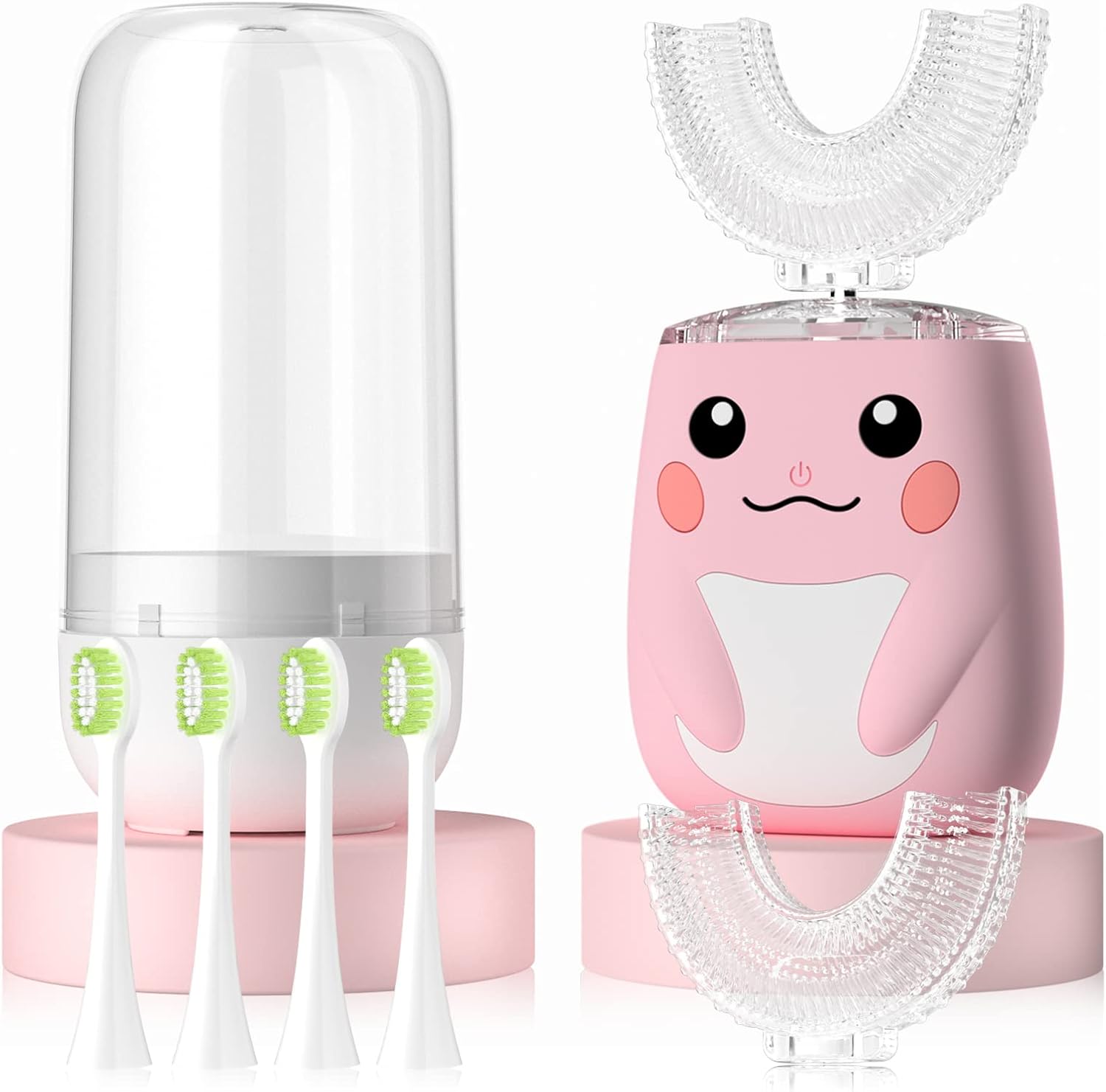 MiloBrush™ Juego de cepillos de dientes eléctricos para niños – Edición Pikachu (forma de U 360°, 6 modos)