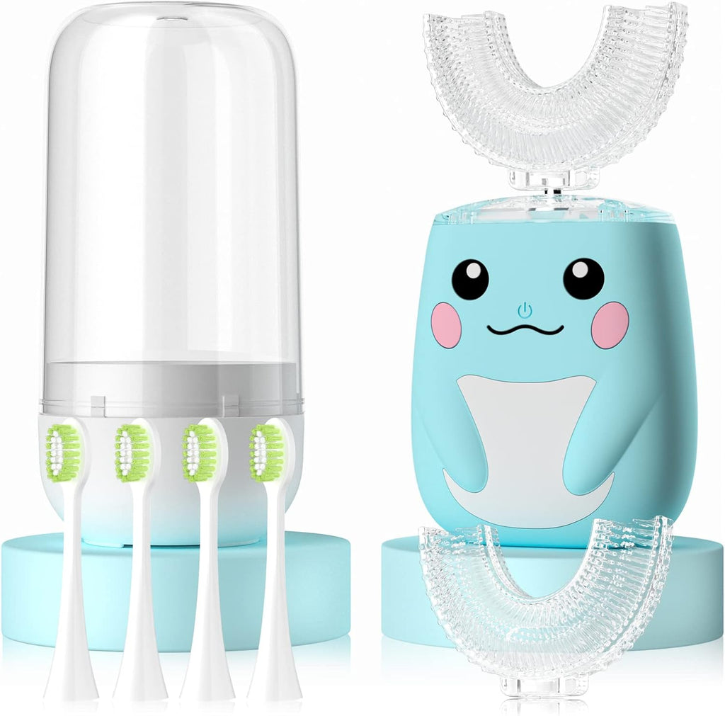 MiloBrush™ Juego de cepillos de dientes eléctricos para niños – Edición Pikachu (forma de U 360°, 6 modos)