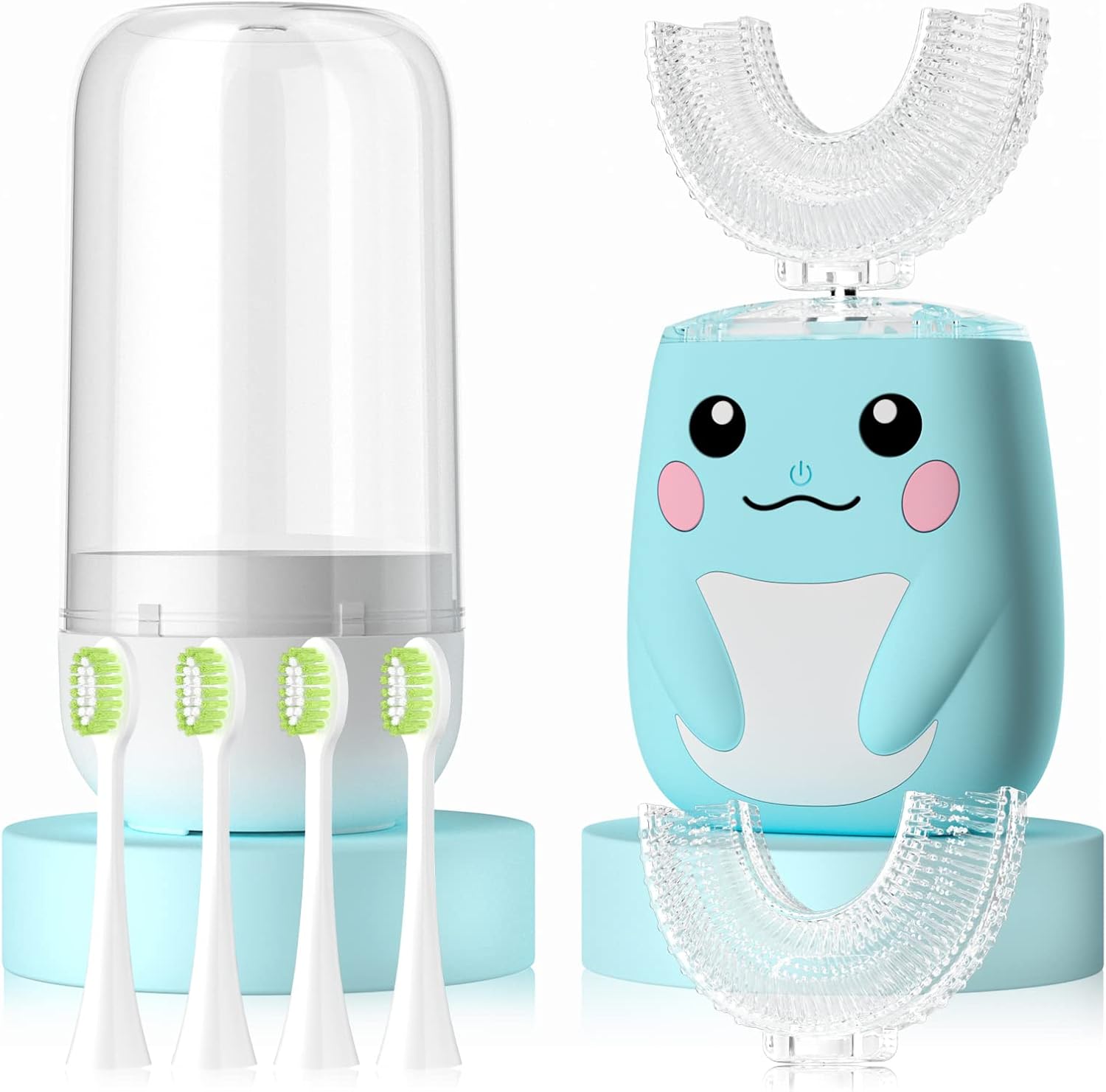 MiloBrush™ Juego de cepillos de dientes eléctricos para niños – Edición Pikachu (forma de U 360°, 6 modos)