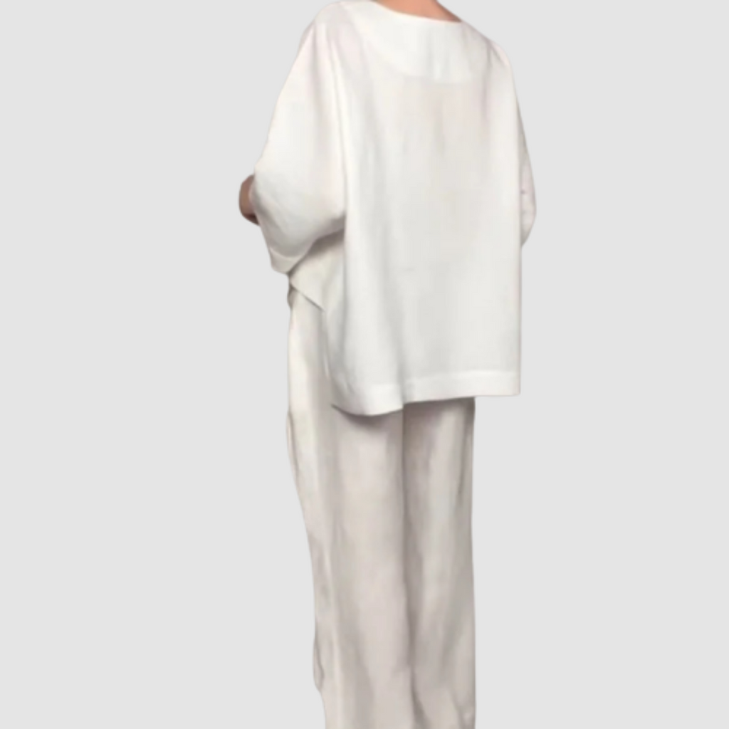 Conjunto Vina™ Relajado de 2 Piezas | Top Asimétrico y Pantalones de Pierna Ancha