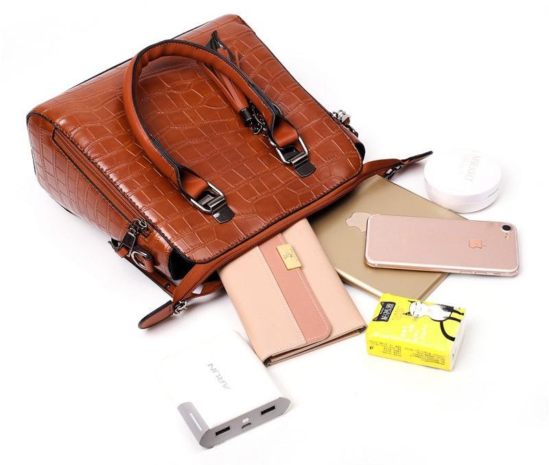 Palmer | Bolso de 4 piezas con patrón de cocodrilo
