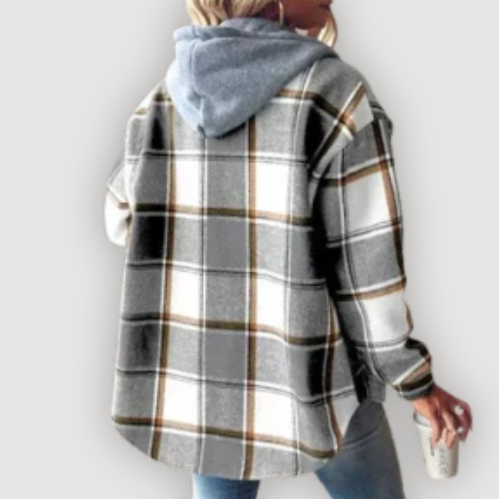 ROWAN – CHAMARRA CON GORRO A CUADROS