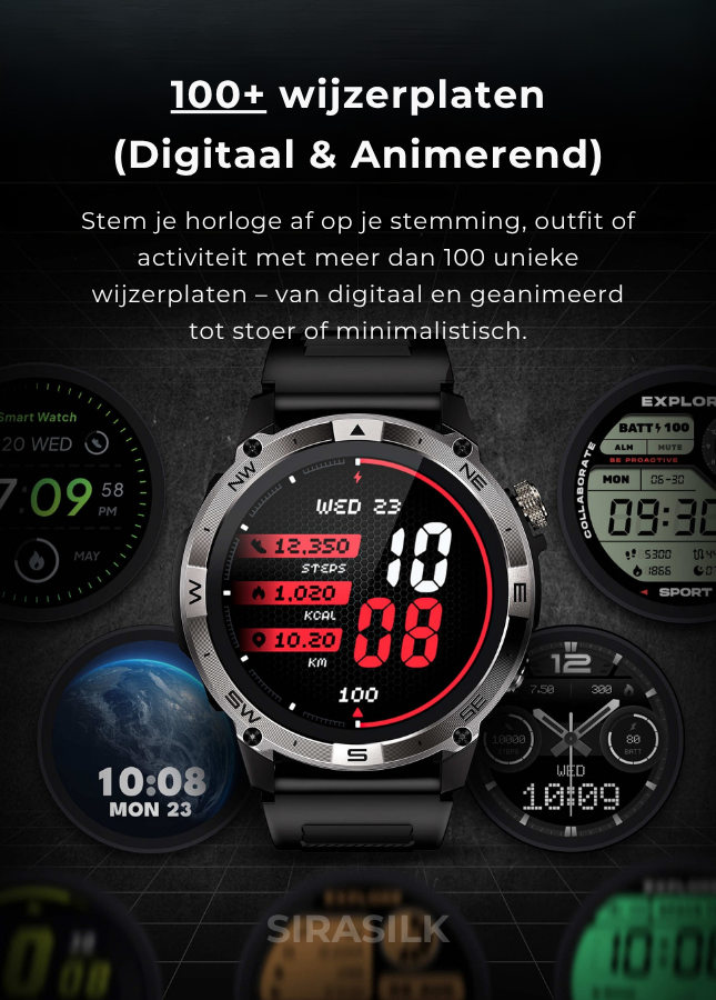 🔥 Reloj inteligente SteelGrid | Pantalla AMOLED siempre activa, GPS satelital, Monitor de estrés