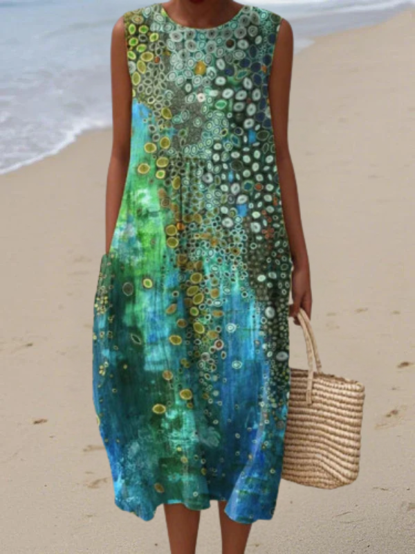 Zara | Vestido Estampado de Verano Sin Mangas
