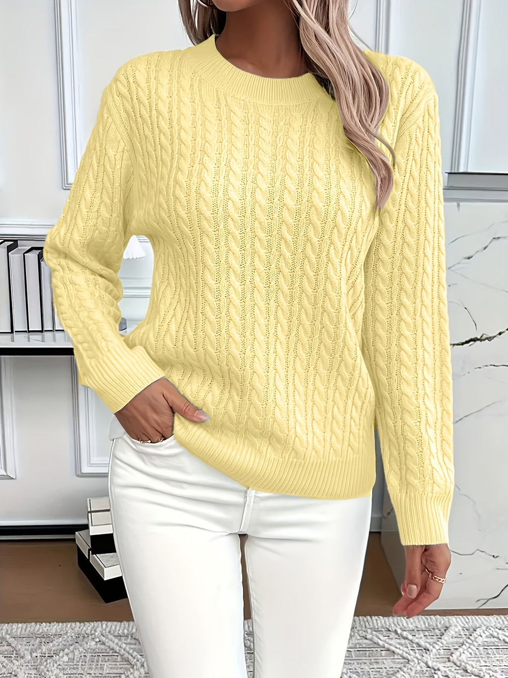 Elise | Comfortabele Kabeltrui met Tijdloze Stijl