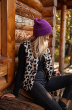 Abby – Chaleco de Sherpa con Estampado de Leopardo