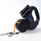 FlexiPaw | Correa doble antienredos para perros con linterna
