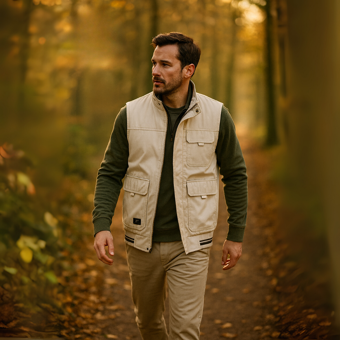 Chaleco multifuncional de otoño para hombre, resistente