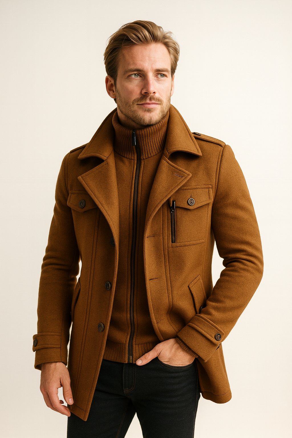 Chaqueta de invierno para hombre atemporal - Adecuada para el trabajo y el ocio