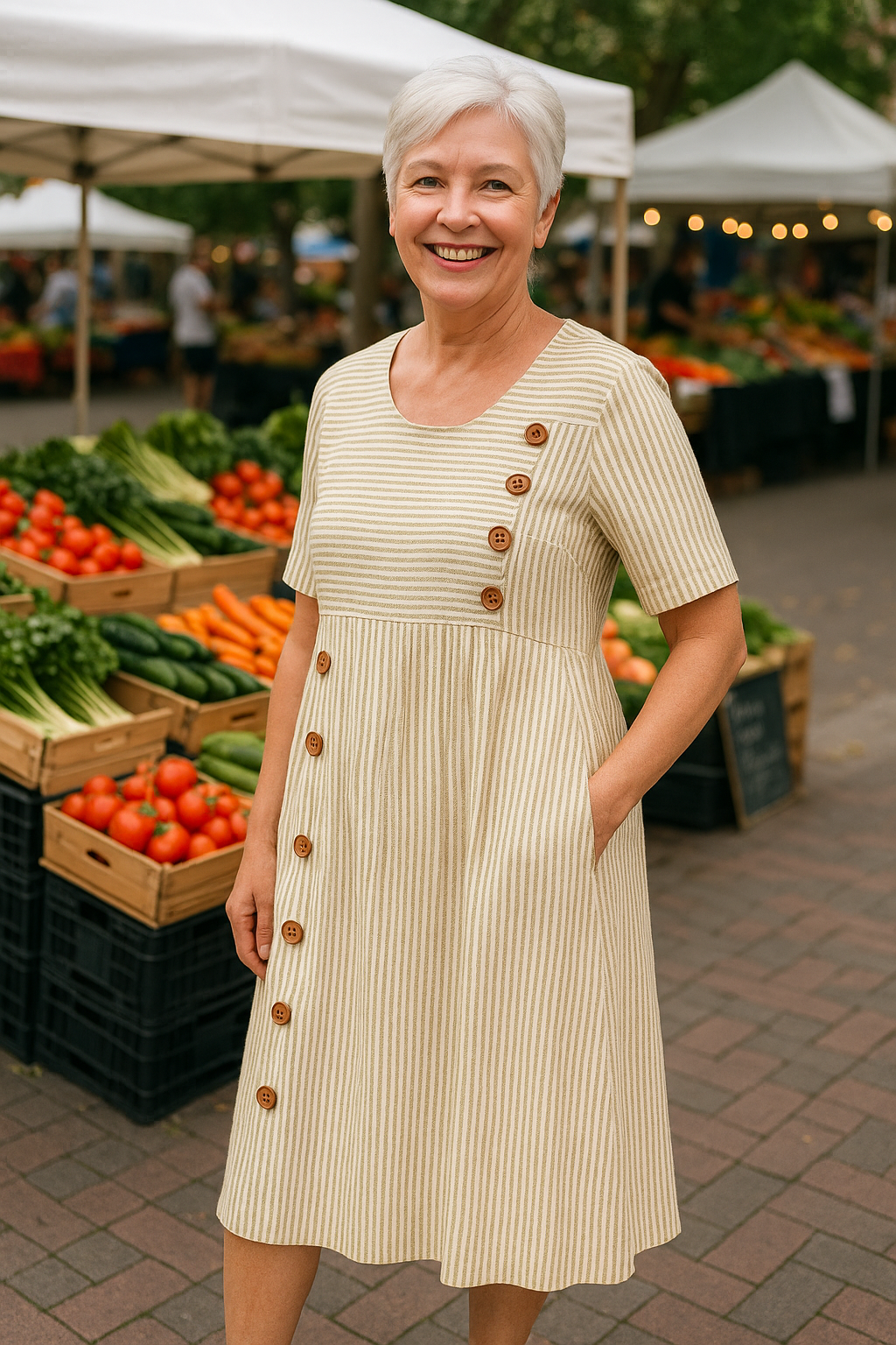 Brienne | Vestido Midi Rayado – Comodidad sin Esfuerzo, Confianza Diaria