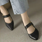 Divina – Zapatos de tacón grueso con pulsera elegante