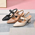 Divina – Zapatos de tacón grueso con pulsera elegante
